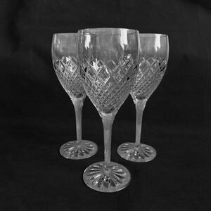Mikasa Waterford Crystal Goblets Vintage Wine Glasses Set of 3 Excellent